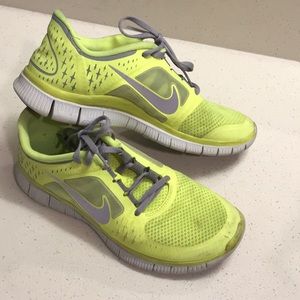Nike Free Run 3 Neon Yellow Running Shoes